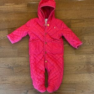 Ralph Lauren Fuchsia Quilted Baby Snowsuit